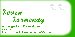 kevin kormendy business card